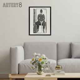"Artery8 Harlequin Clown Portrait De Mesquita Framed Canvas Wall Art Print in White - Size: W18"" x H24""" - thumbnail 3
