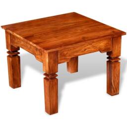 Berkfield Home Beautiful Coffee Table Solid Wood 60x60x45 cm in Brown - Size: 60 x 60 x 45 cm - thumbnail 4