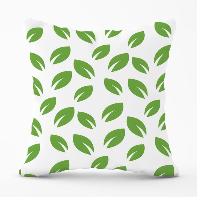 Warren Reed - Designer Leaves Pattern Outdoor Cushion in Green - Size: 60 cm x 60 cm - image 1