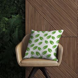Warren Reed - Designer Leaves Pattern Outdoor Cushion in Green - Size: 60 cm x 60 cm - thumbnail 2
