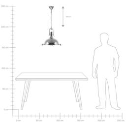 Wyld and Coco Industrial Pendant Lamp Silver Chromed Metal - thumbnail 8