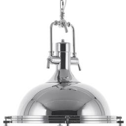 Wyld and Coco Industrial Pendant Lamp Silver Chromed Metal - thumbnail 2