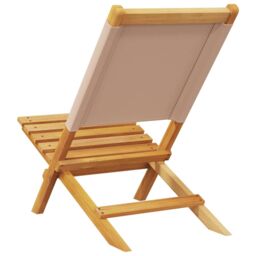 Berkfield Home Garden Chairs 2 pcs Taupe Solid Wood Acacia & Fabric - thumbnail 7