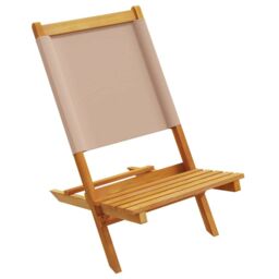 Berkfield Home Garden Chairs 2 pcs Taupe Solid Wood Acacia & Fabric - thumbnail 4