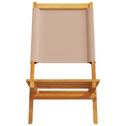 Berkfield Home Garden Chairs 2 pcs Taupe Solid Wood Acacia & Fabric - thumbnail 5