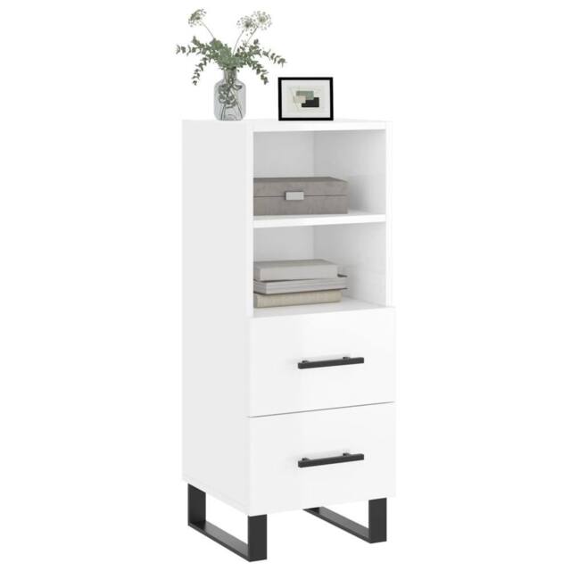 Berkfield Home Sideboard High Gloss White 34.5x34x90 cm Engineered Wood - image 1