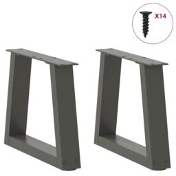 Berkfield Home Dining Table Legs V-Shape 2 pcs Anthracite 40x(30-31.3) cm Steel in Black - thumbnail 3