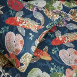 Paoletti Koi Pond Reversible Pillowcase Pair in Blue - Size: Standard Pillow Case - thumbnail 2