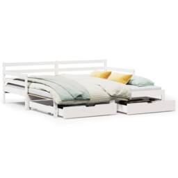 Berkfield Home Daybed with Trundle & Drawers without Mattress White 90x200 cm - thumbnail 2