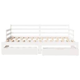 Berkfield Home Daybed with Trundle & Drawers without Mattress White 90x200 cm - thumbnail 4