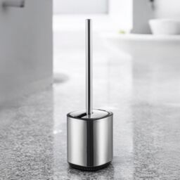 Showerdrape Echo Stainless Steel Satin Toilet Brush & Holder in Silver