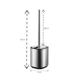 Showerdrape Echo Stainless Steel Satin Toilet Brush & Holder in Silver - thumbnail 2