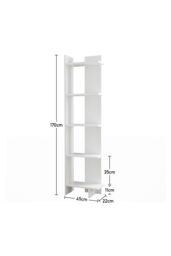 Living and Home 5 Tier Regin Wood Corner Bookcase in White - thumbnail 6