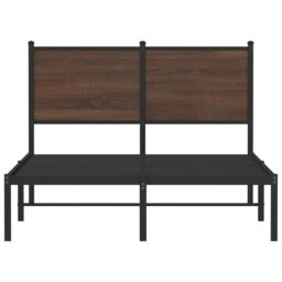 Berkfield Home Metal Bed Frame without Mattress Brown Oak 120x190 cm Small Double - thumbnail 5