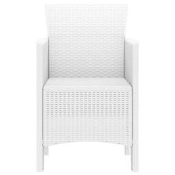 Berkfield Home Garden Chair Set of 4 White Poly rattan Standard Light Weight - thumbnail 6