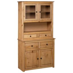 Berkfield Home Highboard 93x40.5x180 cm Solid Pine Panama Range in Brown - thumbnail 1