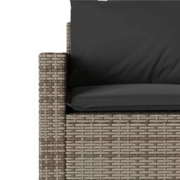 Berkfield Home 2 Piece Garden Dining Set with Cushions Grey Poly Rattan - thumbnail 9