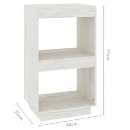 Berkfield Home Book Cabinet White 40x35x71 cm Solid Pinewood - Size: 40 x 35 x 71 cm - thumbnail 8