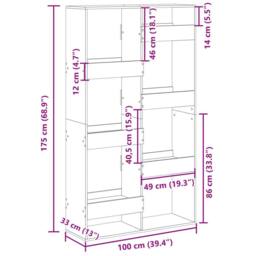 Berkfield Home Room Divider Brown Oak 100x33x175 cm Engineered Wood - Size: 100 x 33 x 175 cm - thumbnail 9