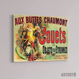 "Artery8 Aux Buttes Chaumont Jouets French Advert Canvas Wall Art Print in Green - Size: W18"" x H24""" - thumbnail 2