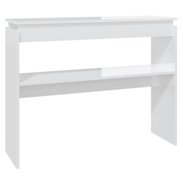 Berkfield Home Console Table High Gloss White 102x30x80 cm Engineered Wood - Size: 102 x 30 x 80 cm - image 1