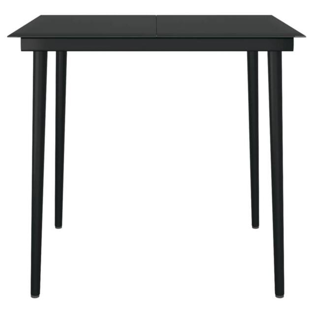 Berkfield Home Classic Garden Dining Table Black 80x80x74 cm Steel & Glass - Size: 80 x 80 x 74 cm - image 1