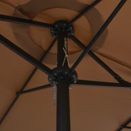 Berkfield Home Outdoor Parasol with Aluminium Pole 460x270 cm Taupe in Beige - thumbnail 6