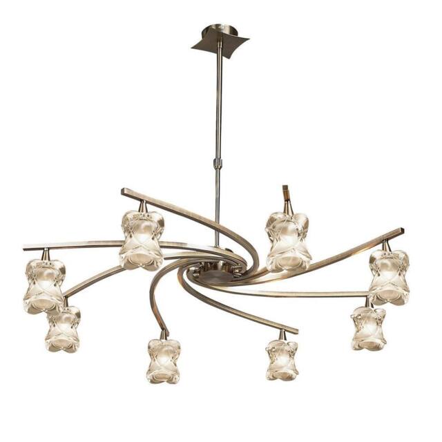 Netlighting Rosa Del Desierto Telescopic Pendant 8 Light G9 Antique Brass in Bronze - image 1