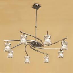 Netlighting Rosa Del Desierto Telescopic Pendant 8 Light G9 Antique Brass in Bronze - thumbnail 2