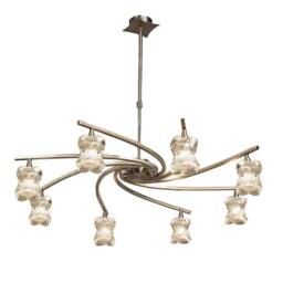Netlighting Rosa Del Desierto Telescopic Pendant 8 Light G9 Antique Brass in Bronze - thumbnail 1