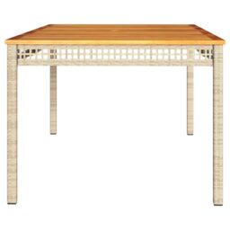 Berkfield Home Garden Table Beige 180x90x75 cm Poly Rattan Acacia Wood - Size: 180 x 90 x 75 cm - thumbnail 5