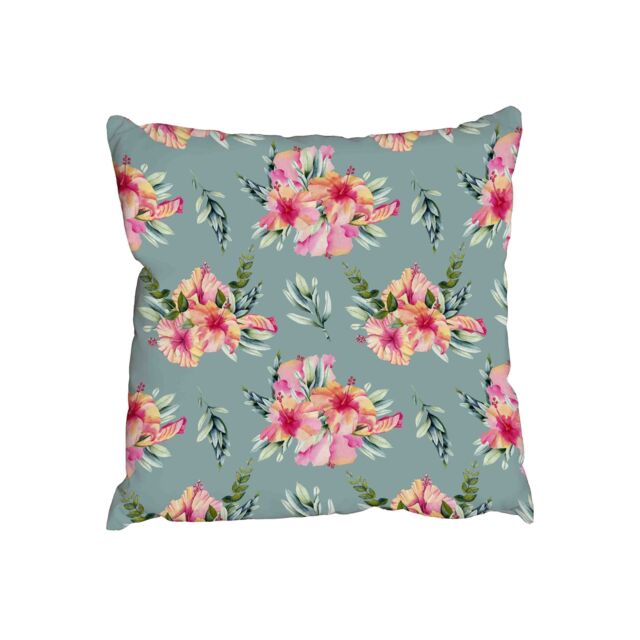 Benjamin Tate Design Watercolor hibiscus flowers (Outdoor Cushion)