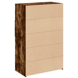 Berkfield Home Highboard Smoked Oak 80x42.5x124 cm Engineered Wood in Brown - thumbnail 6