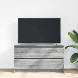 Berkfield Home TV Cabinet Grey Sonoma 100x35x54 cm Engineered Wood - Size: 100 x 35 x 54 cm - thumbnail 3