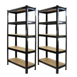 Monstershop Monster Racking T-Rax Heavy Duty Shelving Units, Black, 75cm W, 30cm in Black
