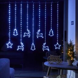 Samuel Alexander 1.2 x 1.1m Christmas Window Curtain Light with 327 Cool White LEDs - thumbnail 2