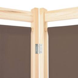 Berkfield Home 6-Panel Room Divider Brown 240x170x4 cm Fabric - Size: 240 x 170 x 4 cm - thumbnail 5