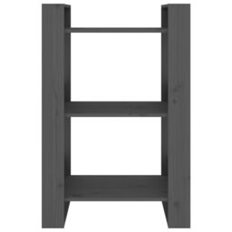 Berkfield Home Book Cabinet/Room Divider Grey 60x35x91 cm Solid Wood Pine - Size: 60 x 35 x 91 cm - thumbnail 3