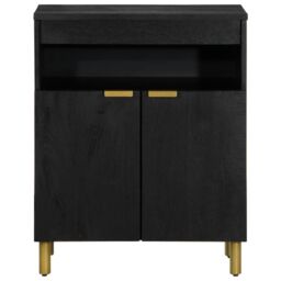 Berkfield Home Sideboard Black 60x33x75 cm Engineered Wood - Size: 60 x 33 x 75 cm - thumbnail 3