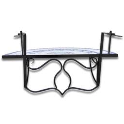 Berkfield Home Hanging Balcony Table Blue & White Mosaic - thumbnail 5