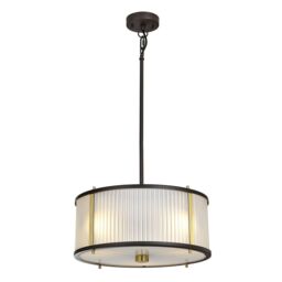 Loops 3 Bulb Ceiling Pendant Museum Bronze Dark Brown Painted / Aged Brass LED E27 60W