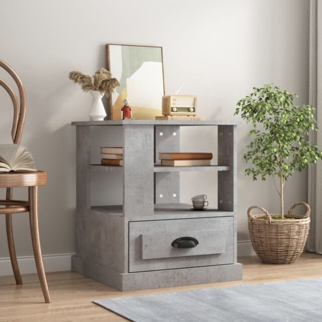 Berkfield Home Side Table Concrete Grey 50x50x60 cm Engineered Wood - Size: 50 x 50 x 60 cm - image 1