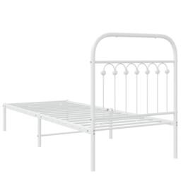 Berkfield Home Metal Bed Frame without Mattress with Headboard White 80x200cm - Size: 80x200 cm - thumbnail 6