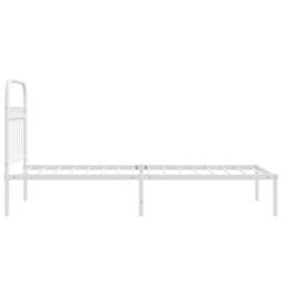 Berkfield Home Metal Bed Frame without Mattress with Headboard White 80x200cm - Size: 80x200 cm - thumbnail 5