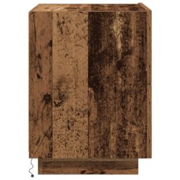 Berkfield Home Bedside Cabinets with LED Lights 2 pcs Old Wood 45x40x55 cm in Brown - Size: 45 x 40 x 55 cm - thumbnail 9