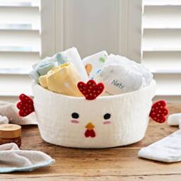 Paper High Felt Chicken Storage Basket in White - thumbnail 3