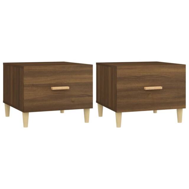 Berkfield Home Coffee Tables 2 pcs Brown Oak 50x50x40 cm Engineered Wood - Size: 50 x 50 x 40 cm - image 1