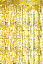 Netagon Shimmer Tinsel Curtain Reindeer Christmas Tree Design 2.5M x 1M Yellow - thumbnail 7