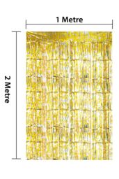 Netagon Shimmer Tinsel Curtain Reindeer Christmas Tree Design 2.5M x 1M Yellow - thumbnail 3