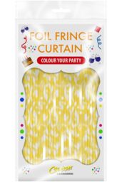 Netagon Shimmer Tinsel Curtain Reindeer Christmas Tree Design 2.5M x 1M Yellow - thumbnail 2